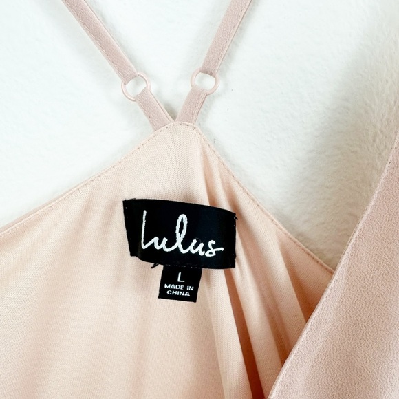 Lulus Here's to Us Blush Pink High-Low Wrap Dress‎ Size Large - Picture 14 of 16